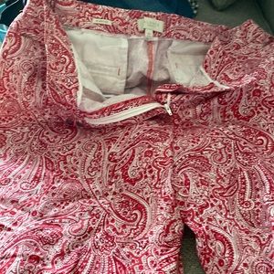 Talbots lightly worn paisley red capris